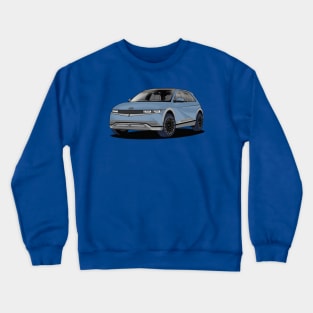 Hyundai IONIQ 5 Electric Car in Blue Crewneck Sweatshirt